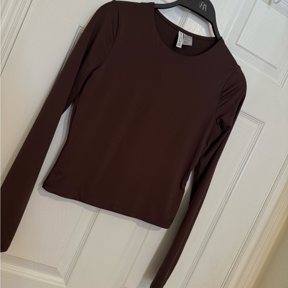 H&M Dark Brown Long Sleeve Top